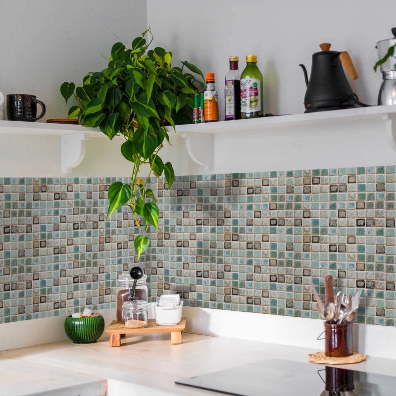 Abyssaly 15.7" X 196.8" Self-Adhesive Wallpaper Thick Removable 3D Effect Peel and Stick Wall Paper Countertop Shelf Paper Kitchen Bathroom Mosaic Wallpaper - Image 3